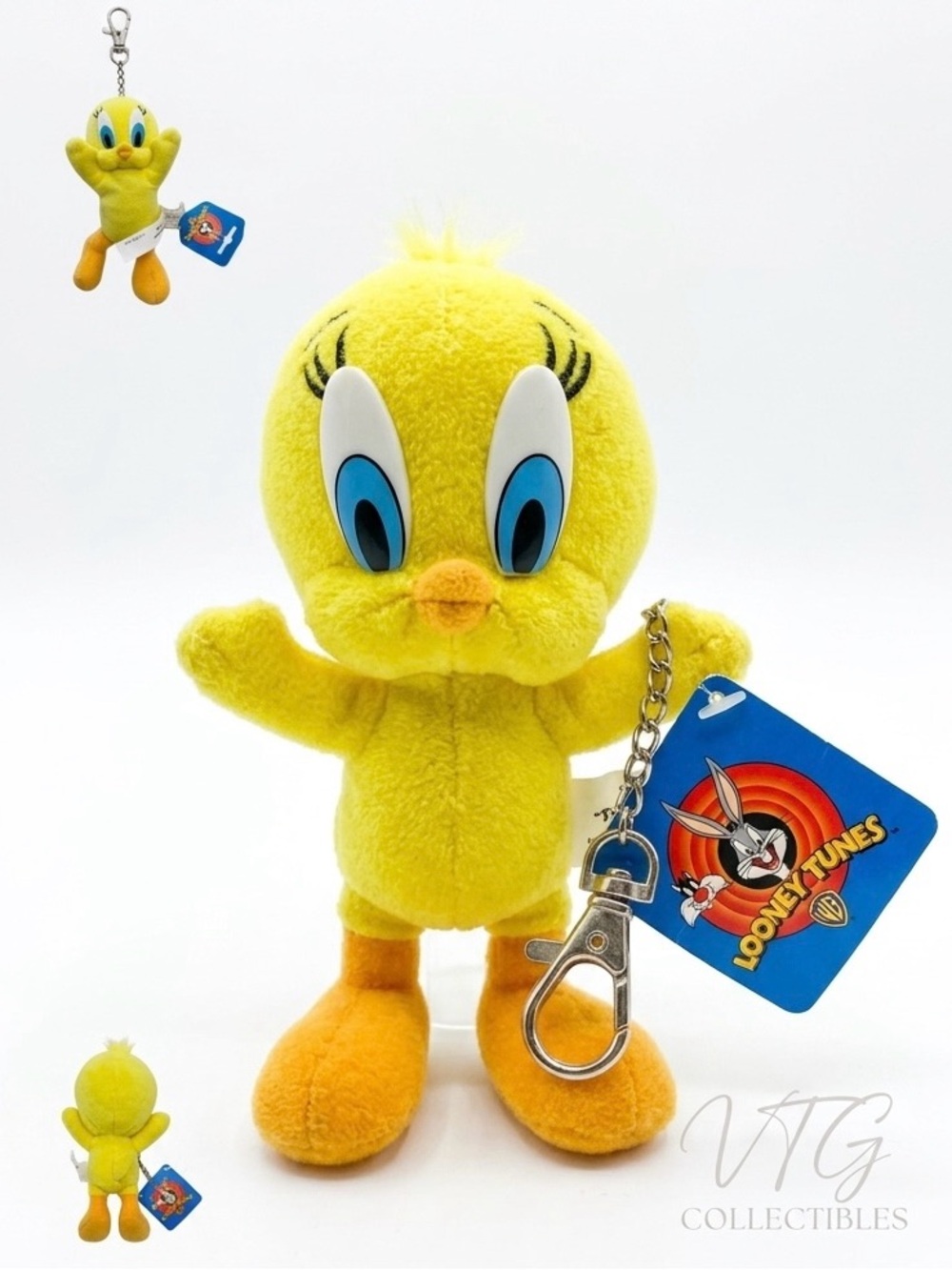 NWT 1997 Looney Tunes Yellow Tweety Bird Plush Keychain Vintage 6.5”